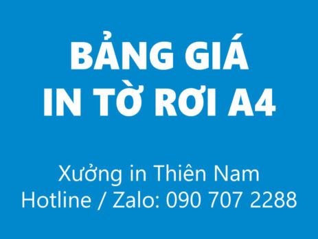 Bảng giá in tờ rơi A4 giá rẻ HCM