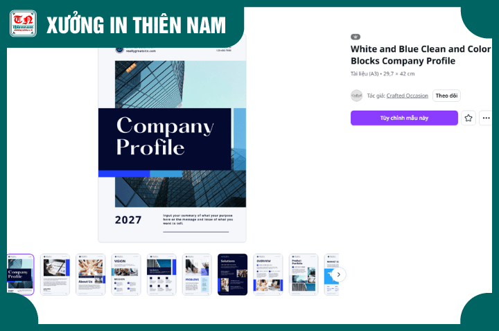Mẫu 2 Canva Thiết kế hồ sơ năng lực doanh nghiệp