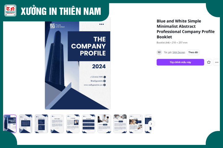 Mẫu 3 Canva Thiết kế hồ sơ năng lực doanh nghiệp