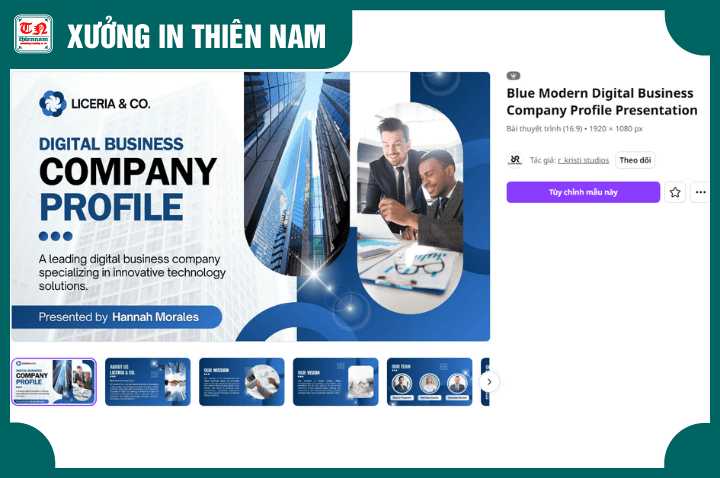 Mẫu 4 Canva Thiết kế hồ sơ năng lực doanh nghiệp