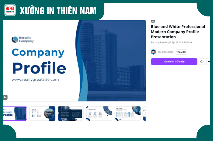 Mẫu 6 Canva Thiết kế hồ sơ năng lực doanh nghiệp